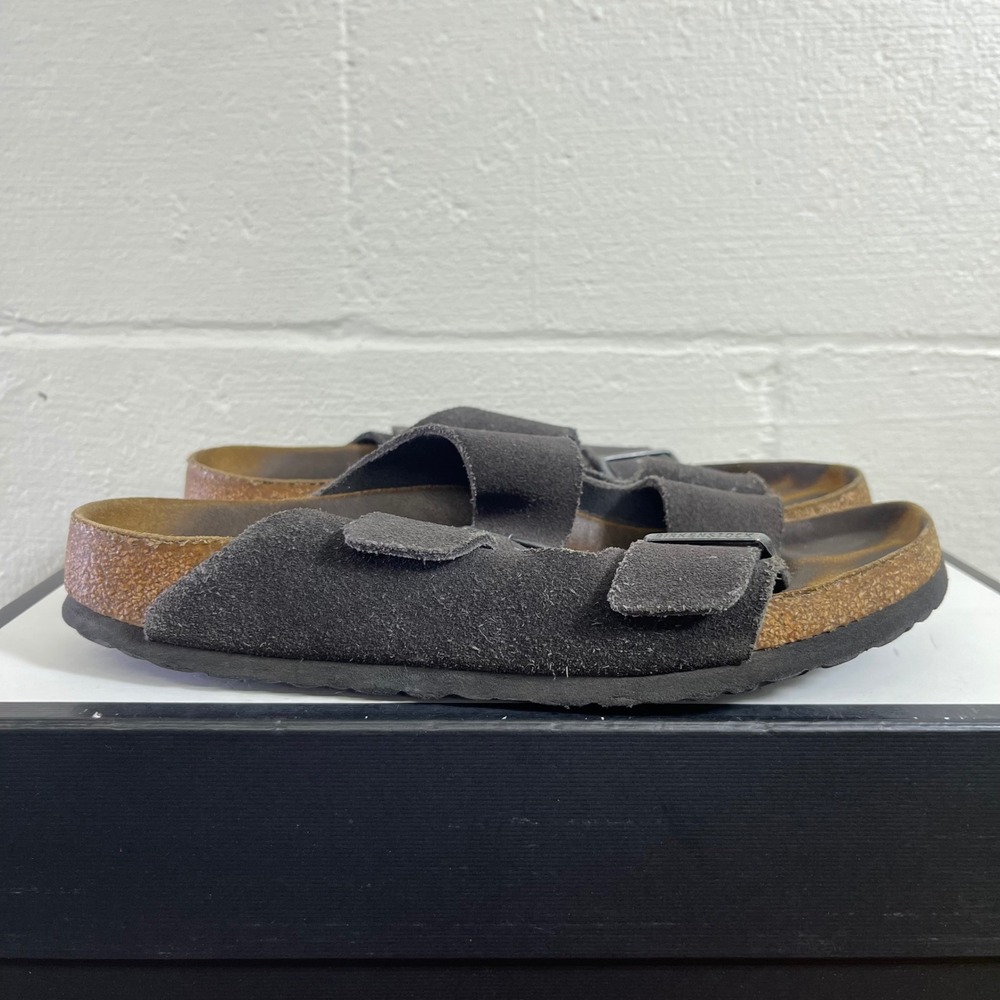 Birkenstock Arizona Black Suede Sandals Slip On Women's 40 EU/9 US Narrow